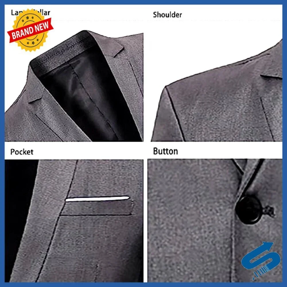 Slim Fit Blazer Lightweight Sport Coat One Button Casual Business Jacket